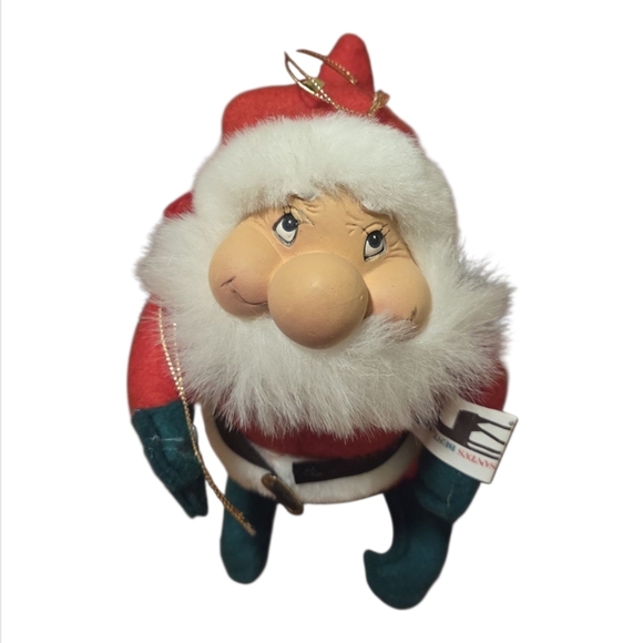 Santa's Best Vintage Santa Ornament 8" Plush Face Holiday - Picture 1 of 7